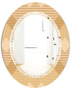 Beige Retro Triangular Wave - Modern Round or Oval Wall Mirror - Triple C