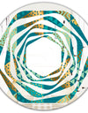 Gold and Blue Dynamics I - Modern Round or Oval Wall Mirror - Whirl