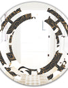 Retro Indian Floral Batik I - Modern Round or Oval Wall Mirror - Space