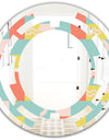 Retro Abstract Design III - Modern Round or Oval Wall Mirror - Space