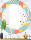 Retro Abstract Design III - Modern Round or Oval Wall Mirror - Triple C