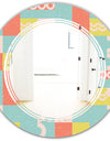 Retro Abstract Design III - Modern Round or Oval Wall Mirror - Triple C