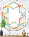 Retro Abstract Design III - Modern Round or Oval Wall Mirror - Hexagon Star