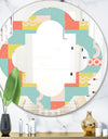 Retro Abstract Design III - Modern Round or Oval Wall Mirror - Quatrefoil