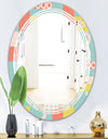 Retro Abstract Design III - Modern Round or Oval Wall Mirror - Triple C