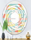 Retro Abstract Design III - Modern Round or Oval Wall Mirror - Whirl