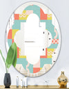 Retro Abstract Design III - Modern Round or Oval Wall Mirror - Quatrefoil