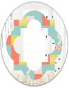 Retro Abstract Design III - Modern Round or Oval Wall Mirror - Quatrefoil