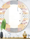 Retro Geometric Design VI - Modern Round or Oval Wall Mirror - Wave