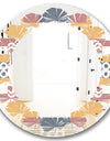 Retro Geometric Design VI - Modern Round or Oval Wall Mirror - Leaves