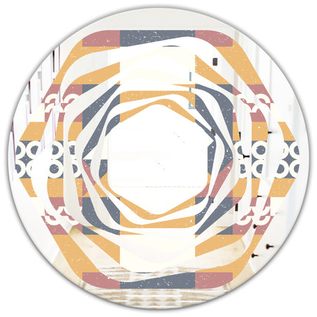 Retro Geometric Design VI - Modern Round or Oval Wall Mirror - Whirl