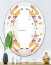 Retro Geometric Design VI - Modern Round or Oval Wall Mirror - Space