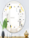 Retro Geometric Design IX - Modern Round or Oval Wall Mirror - Space