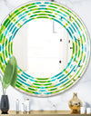 Tartan Geometrical Texture II - Modern Round or Oval Wall Mirror - Wave