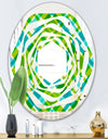 Tartan Geometrical Texture II - Modern Round or Oval Wall Mirror - Whirl