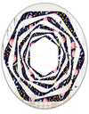 Handdrawn Pink Flowers - Modern Round or Oval Wall Mirror - Whirl