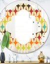 Abstract Retro Geometric Pattern V - Modern Round or Oval Wall Mirror - Quatrefoil