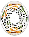 Retro Floral Botanical II - Modern Round or Oval Wall Mirror - Whirl