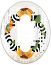 Retro Floral Botanical II - Modern Round or Oval Wall Mirror - Quatrefoil