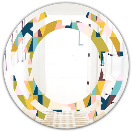Triangular Retro Design I - Modern Round or Oval Wall Mirror - Space