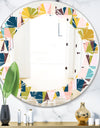 Triangular Retro Design I - Modern Round or Oval Wall Mirror - Leaves