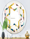 Triangular Retro Design I - Modern Round or Oval Wall Mirror - Hexagon Star