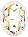 Triangular Retro Design I - Modern Round or Oval Wall Mirror - Hexagon Star