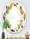 Triangular Retro Design I - Modern Round or Oval Wall Mirror - Quatrefoil