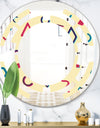 Retro Abstract Pattern Design VI - Modern Round or Oval Wall Mirror - Space