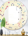 Retro Abstract Pattern Design VI - Modern Round or Oval Wall Mirror - Wave