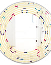 Retro Abstract Pattern Design VI - Modern Round or Oval Wall Mirror - Wave