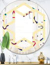 Retro Abstract Pattern Design VI - Modern Round or Oval Wall Mirror - Hexagon Star