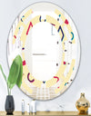 Retro Abstract Pattern Design VI - Modern Round or Oval Wall Mirror - Space