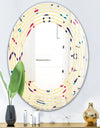 Retro Abstract Pattern Design VI - Modern Round or Oval Wall Mirror - Wave