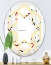 Retro Abstract Pattern Design VI - Modern Round or Oval Wall Mirror - Hexagon Star