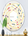 Retro Abstract Pattern Design VI - Modern Round or Oval Wall Mirror - Whirl