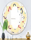 Retro Abstract Pattern Design VI - Modern Round or Oval Wall Mirror - Quatrefoil