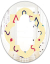 Retro Abstract Pattern Design VI - Modern Round or Oval Wall Mirror - Quatrefoil