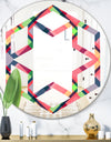 Tartan Geometrical Texture I - Modern Round or Oval Wall Mirror - Hexagon Star