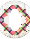 Tartan Geometrical Texture I - Modern Round or Oval Wall Mirror - Quatrefoil