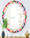 Tartan Geometrical Texture I - Modern Round or Oval Wall Mirror - Triple C