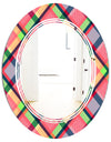 Tartan Geometrical Texture I - Modern Round or Oval Wall Mirror - Triple C