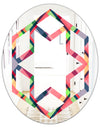 Tartan Geometrical Texture I - Modern Round or Oval Wall Mirror - Hexagon Star