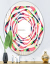 Tartan Geometrical Texture I - Modern Round or Oval Wall Mirror - Whirl