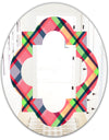 Tartan Geometrical Texture I - Modern Round or Oval Wall Mirror - Quatrefoil