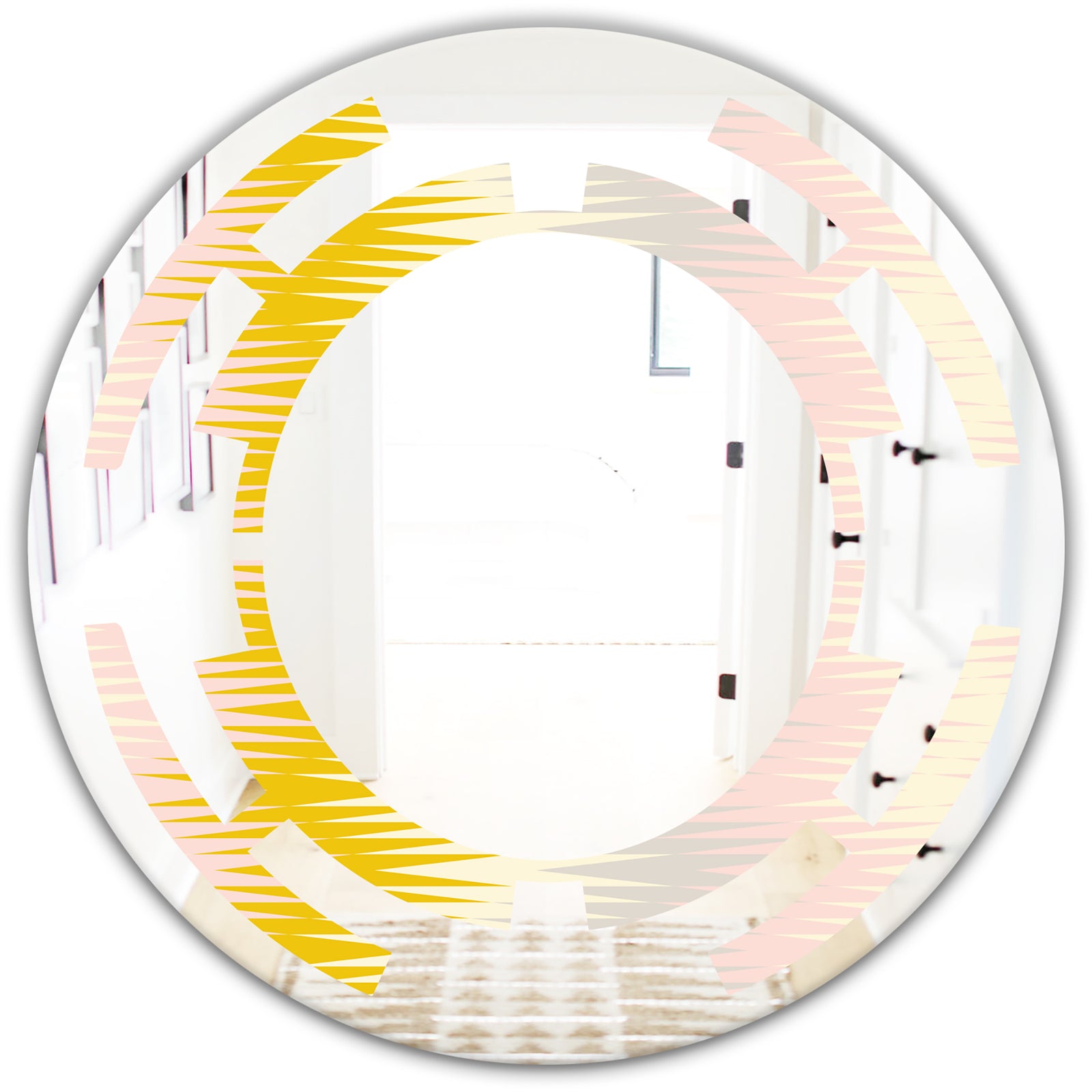 Retro Abstract Design IV - Modern Round or Oval Wall Mirror - Space