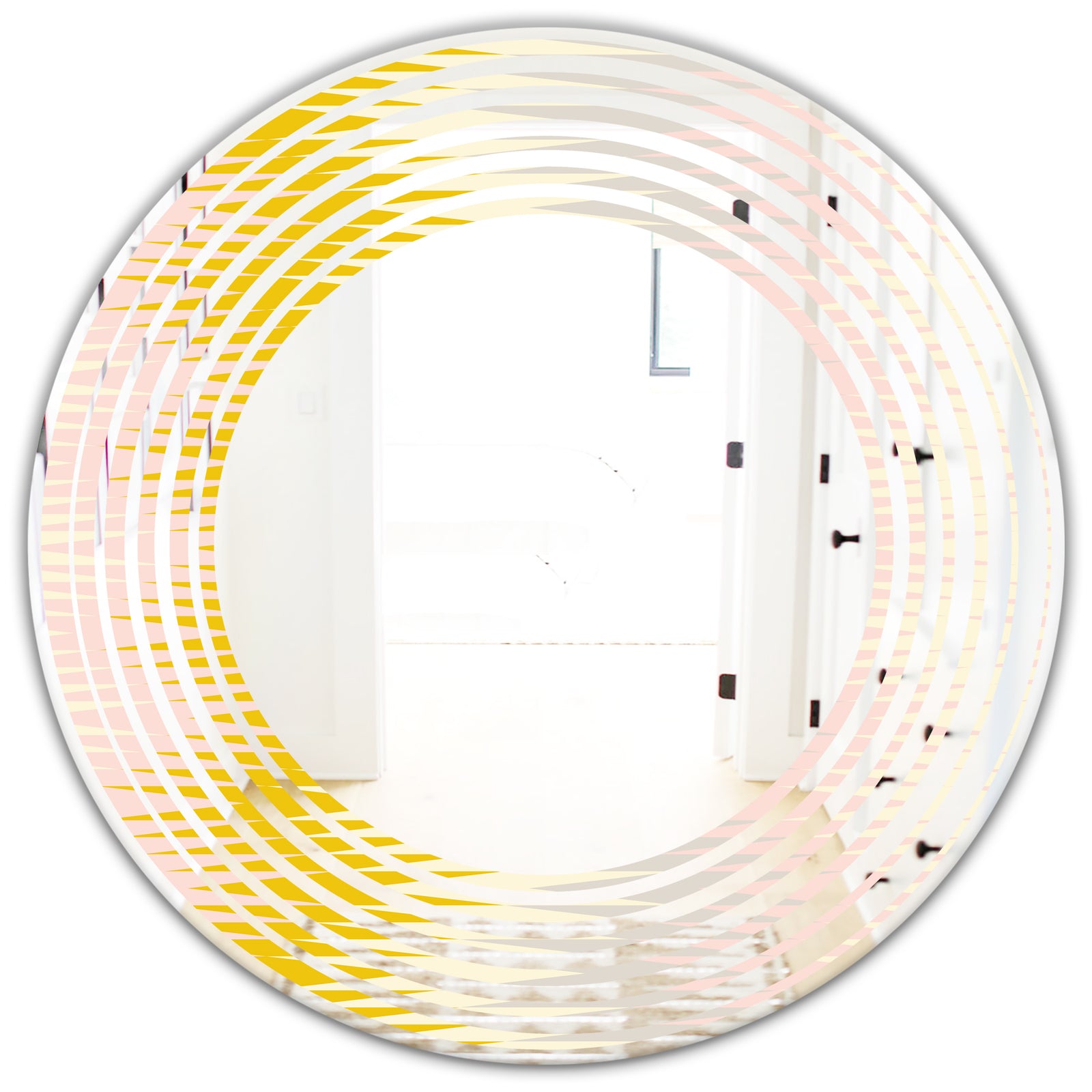 Retro Abstract Design IV - Modern Round or Oval Wall Mirror - Wave