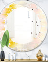 Retro Abstract Design IV - Modern Round or Oval Wall Mirror - Leaves