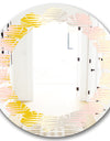 Retro Abstract Design IV - Modern Round or Oval Wall Mirror - Leaves