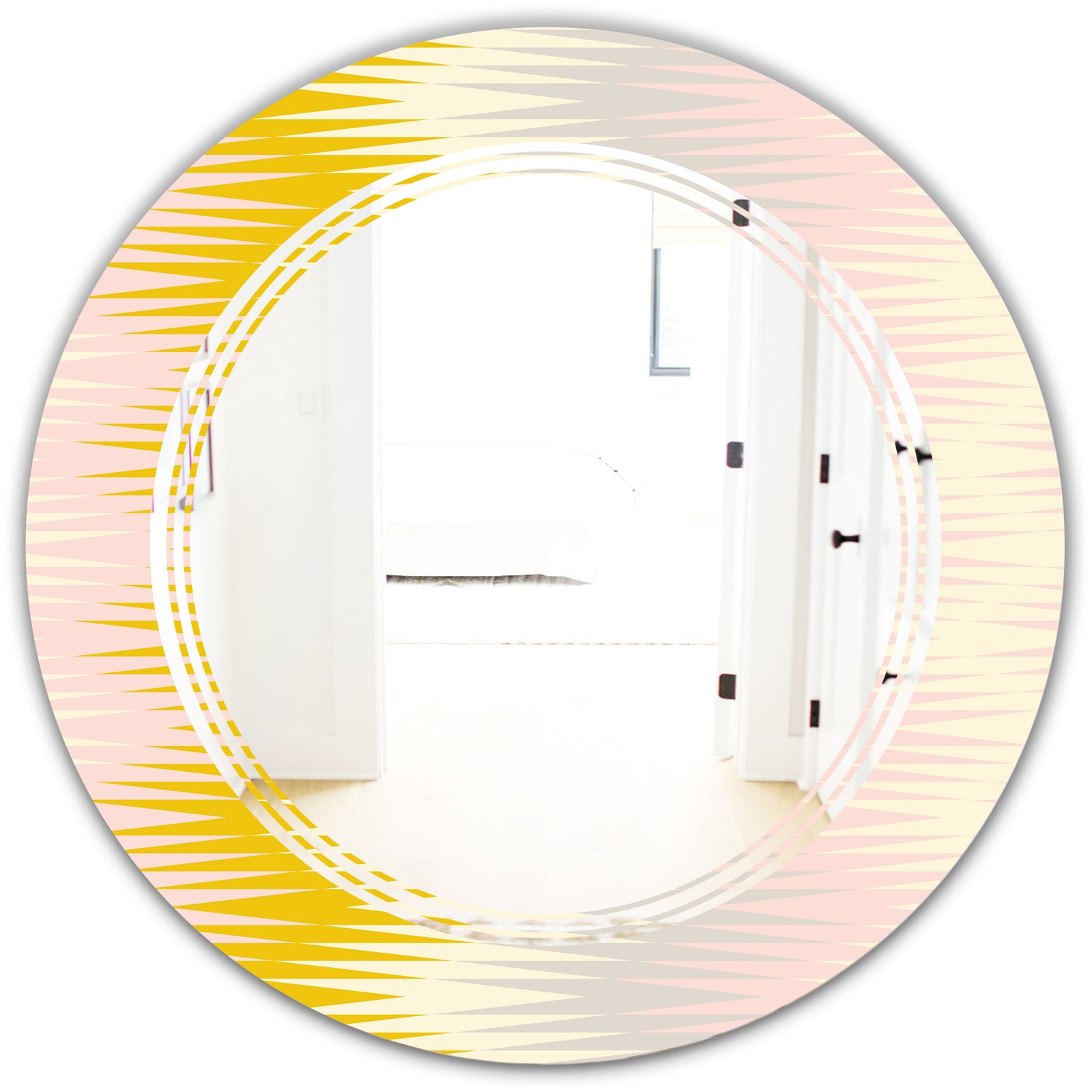 Retro Abstract Design IV - Modern Round or Oval Wall Mirror - Triple C